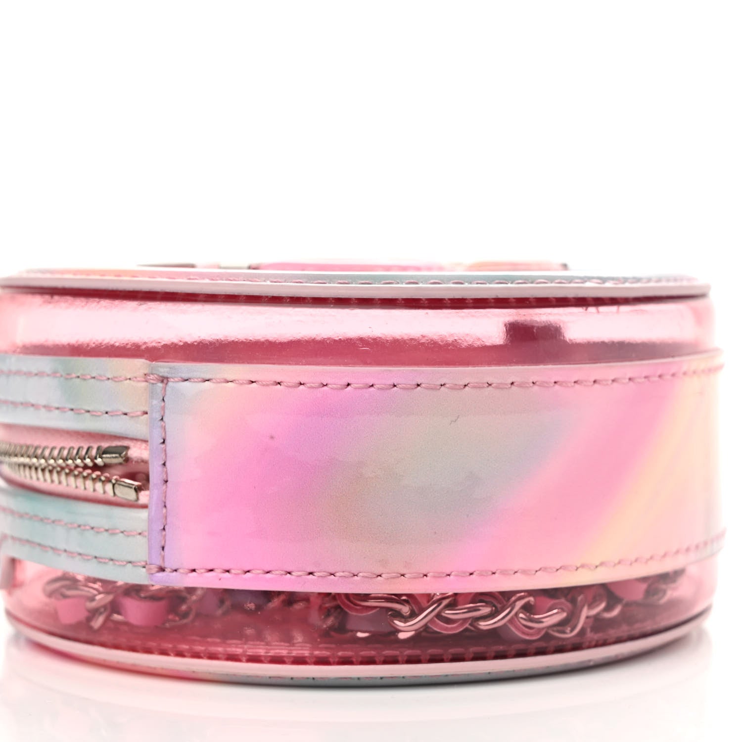 Chanel PVC Lambskin Filigree Round Clutch With Chain Pink 9 of 10
