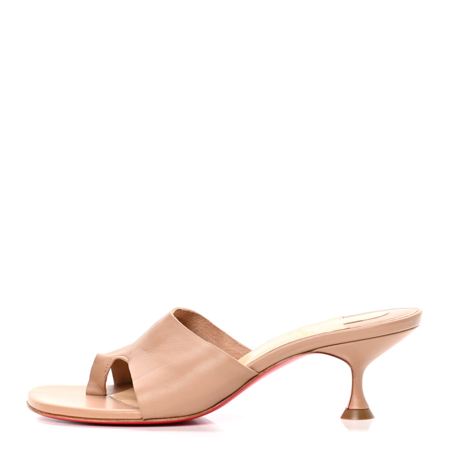 Christian Louboutin Nappa Viva Cancan 80 Mule 38.5 Nude 1 of 4