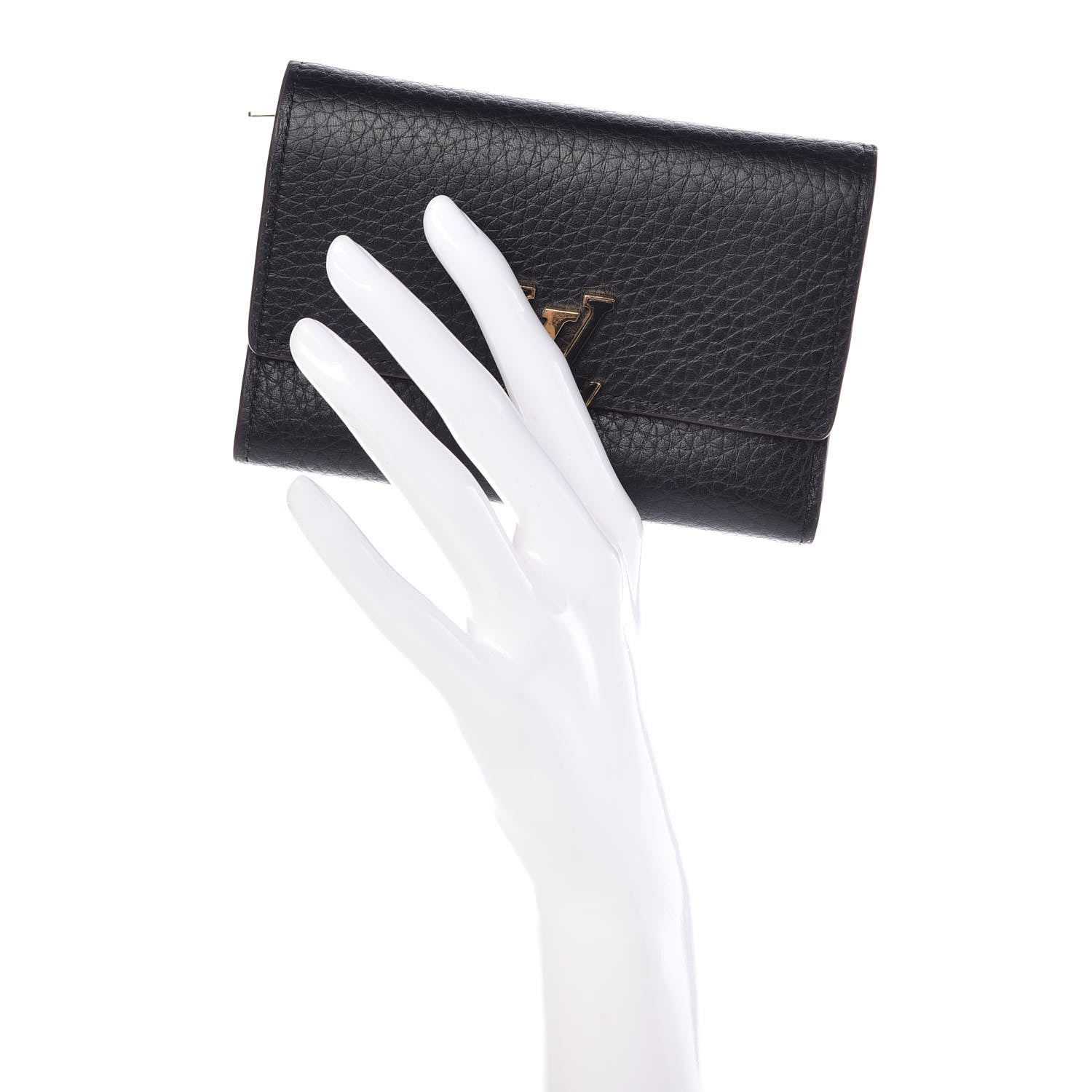 Louis Vuitton Taurillon Capucines Compact Wallet Black 2 of 7