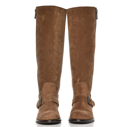 Bottega Veneta Suede Zip Knee High Boots 38 Natural 2 of 22