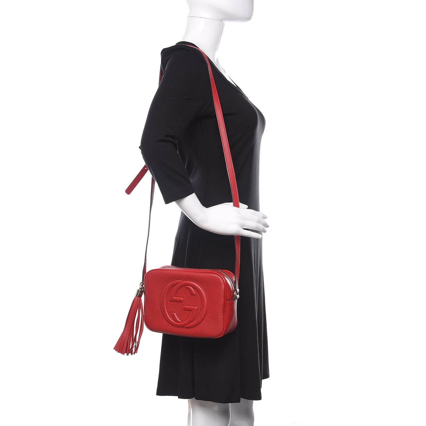 Pebbled Calfskin Small Soho Disco Bag Tabasco Red