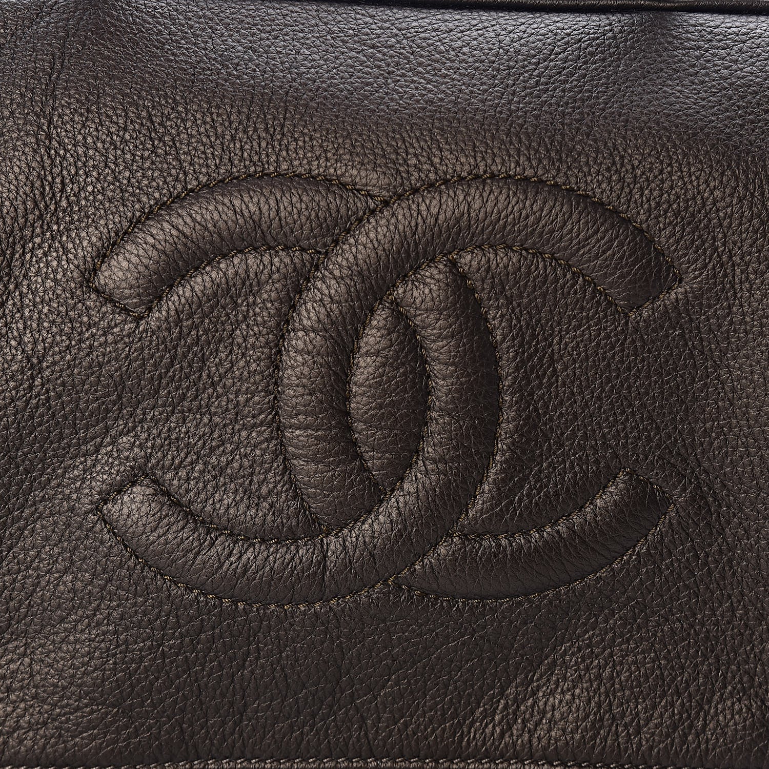 Chanel Metallic Deerskin Luxe Ligne Bowler Bronze 10 of 12