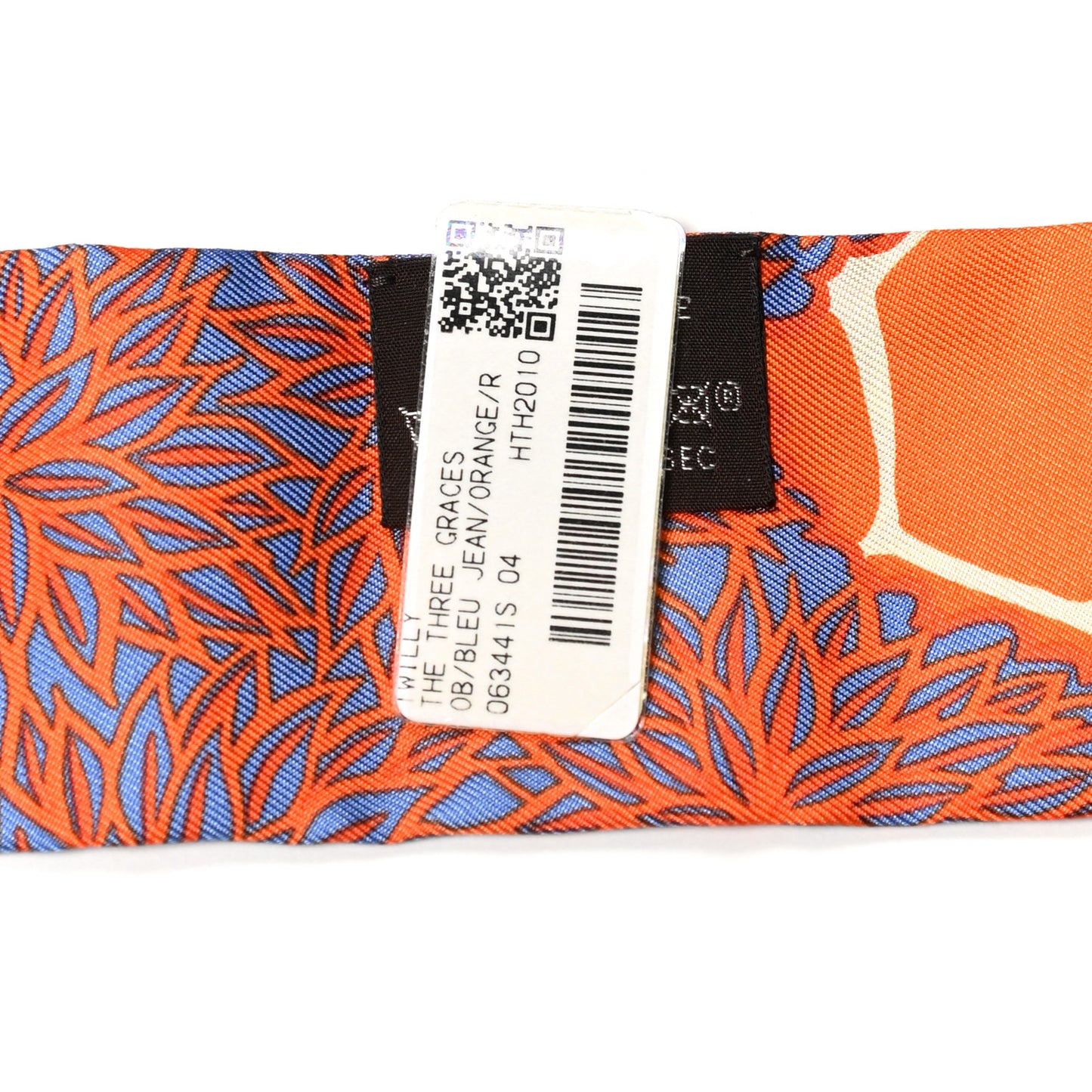 Silk The Three Graces Twilly Bleu Jean Orange