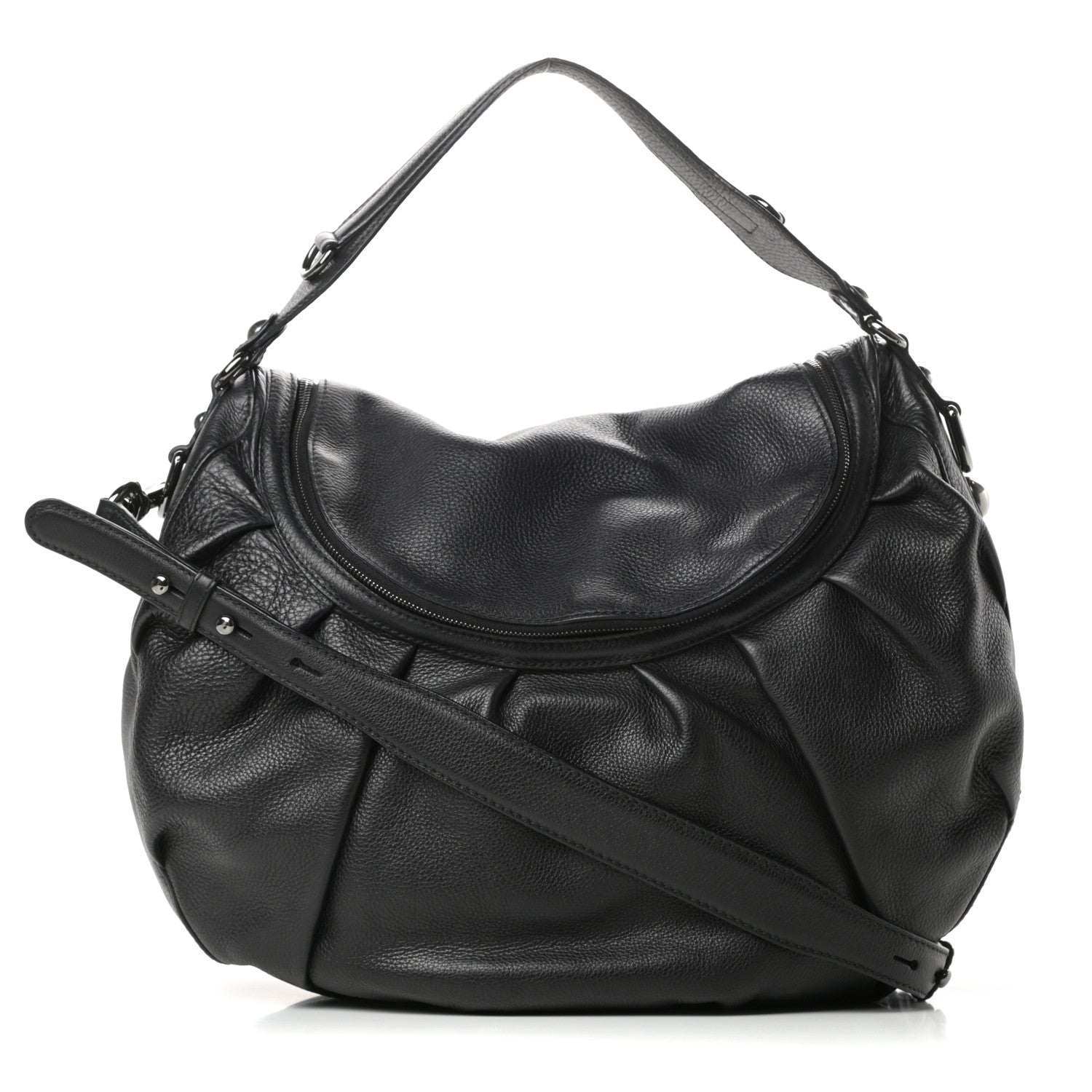 Gucci Pebbled Calfskin Medium Icon Bit Shoulder Bag Black 1 of 11