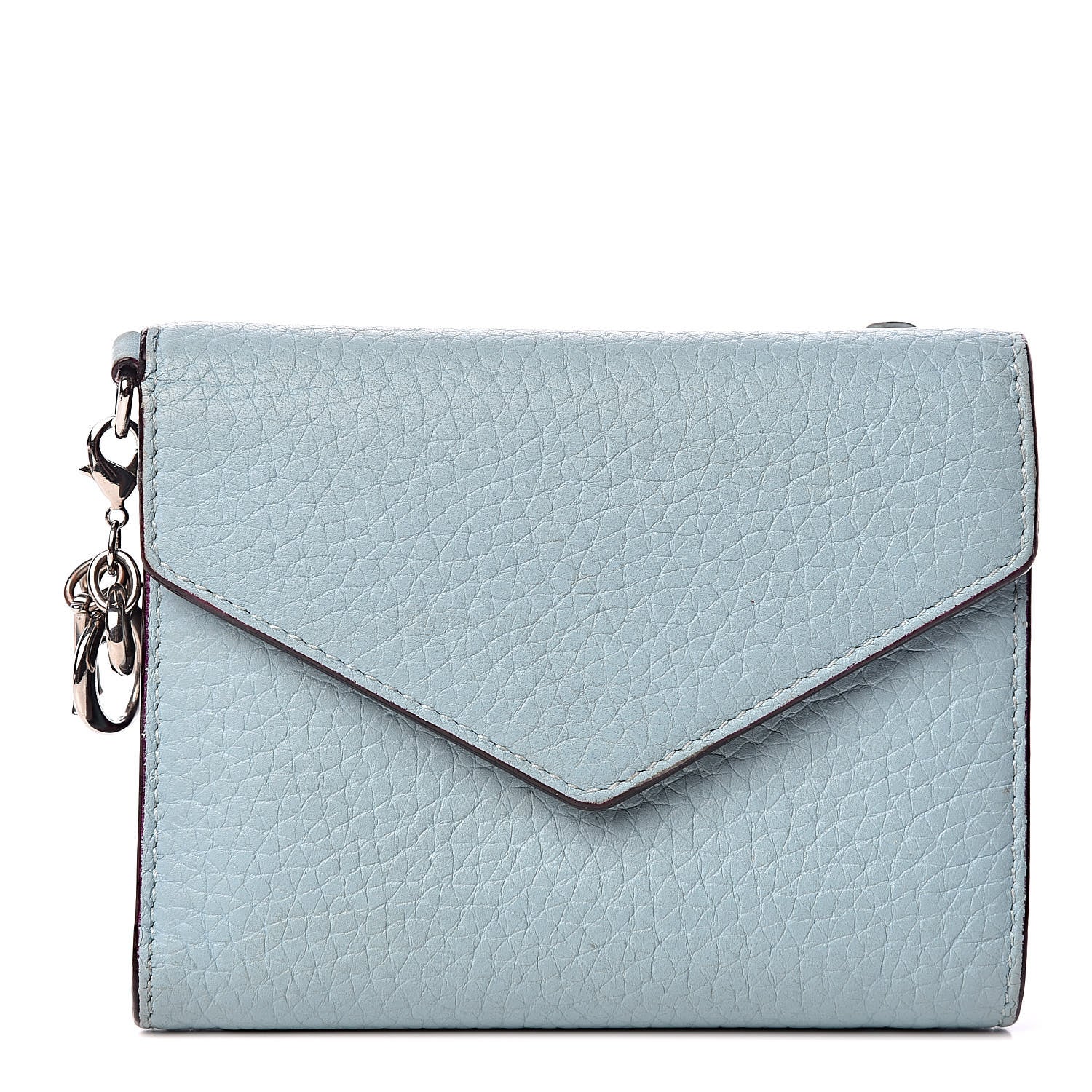Christian Dior Bullcalf Diorissimo Medium Envelope Wallet Sky Blue 1 of 8