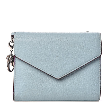 Christian Dior Bullcalf Diorissimo Medium Envelope Wallet Sky Blue 1 of 8