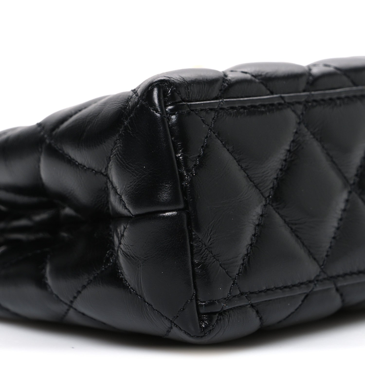 Chanel Shiny Aged Calfskin Quilted Nano Kelly Shopper Black 9 of 10