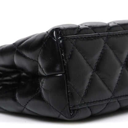 Chanel Shiny Aged Calfskin Quilted Nano Kelly Shopper Black 9 of 10