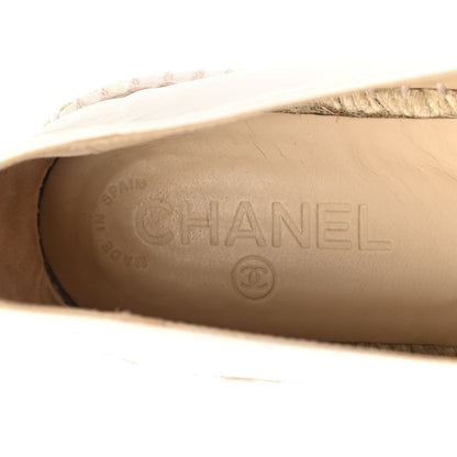 Chanel Calfskin Grosgrain CC Espadrilles 39 Ivory Black 8 of 10