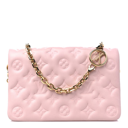 Louis Vuitton Lambskin Embossed Monogram Pochette Coussin Rose 1 of 9