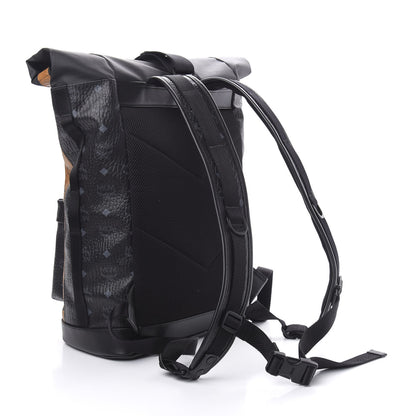 MCM Striped Visetos Roll Top Backpack Black Cognac 2 of 10