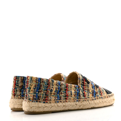 Chanel Tweed Grosgrain CC Espadrilles 39 Multicolor Black 4 of 10