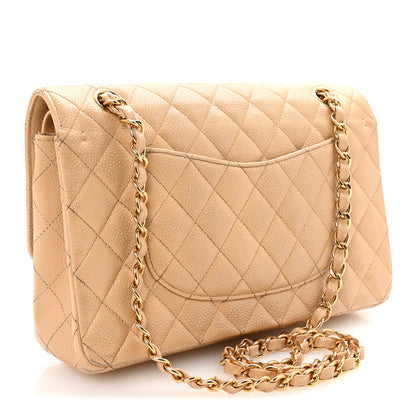 Chanel Caviar Quilted Medium Double Flap Beige 3 of 10