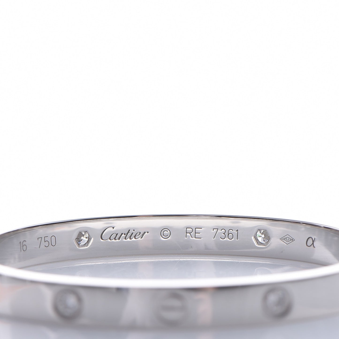 18K White Gold 4 Diamond LOVE Bracelet 16