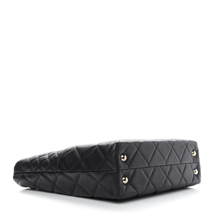 Chanel Calfskin Quilted In The Business North South Tote Black 4 of 9