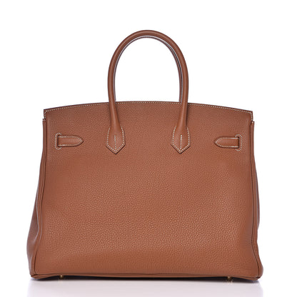 Hermes Togo Verso Birkin 35 Gold Geranium 4 of 28
