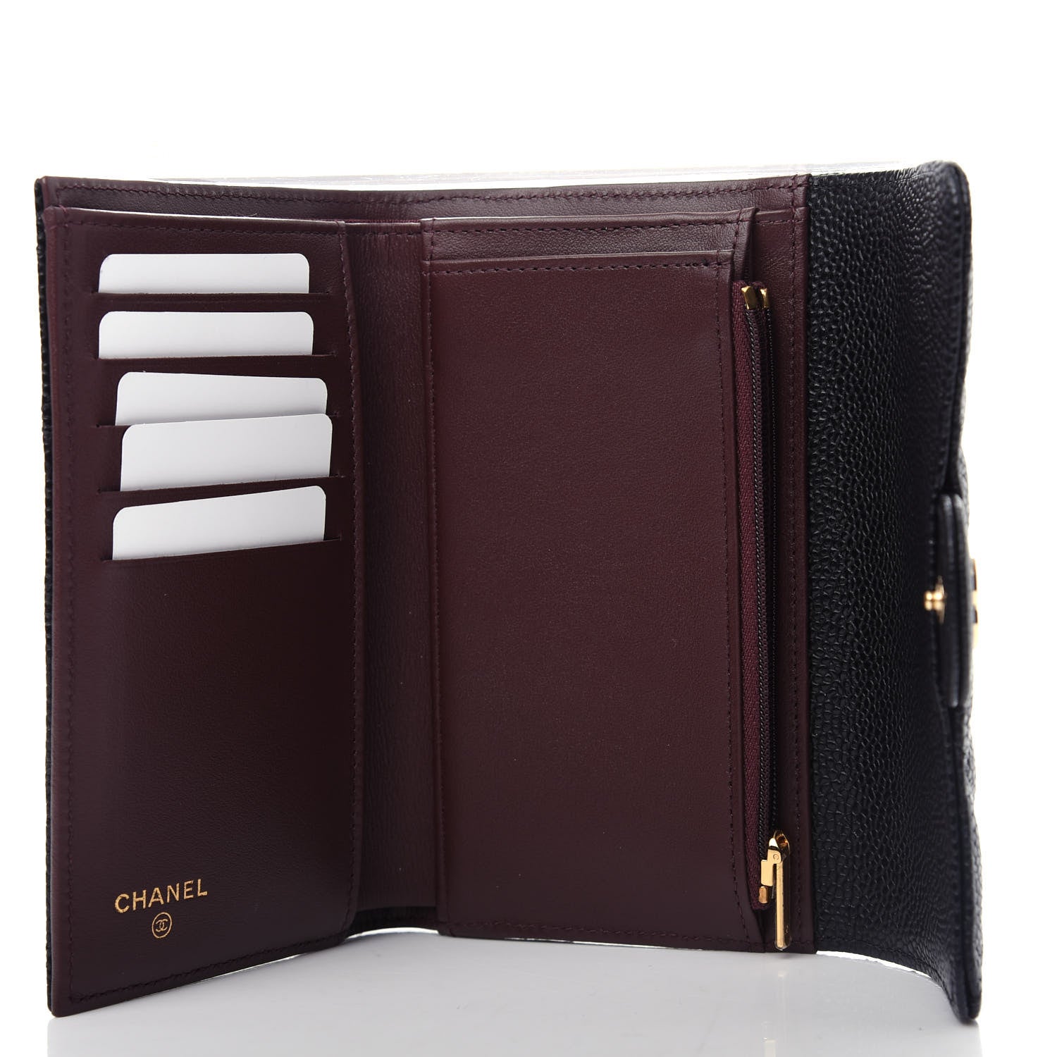 Chanel Caviar Quilted Medium Flap Wallet Black 5 of 9