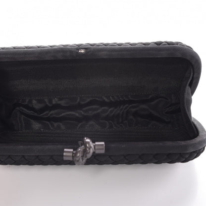 Bottega Veneta Satin Intreccio Impero Stretch Knot Clutch Black 5 of 8