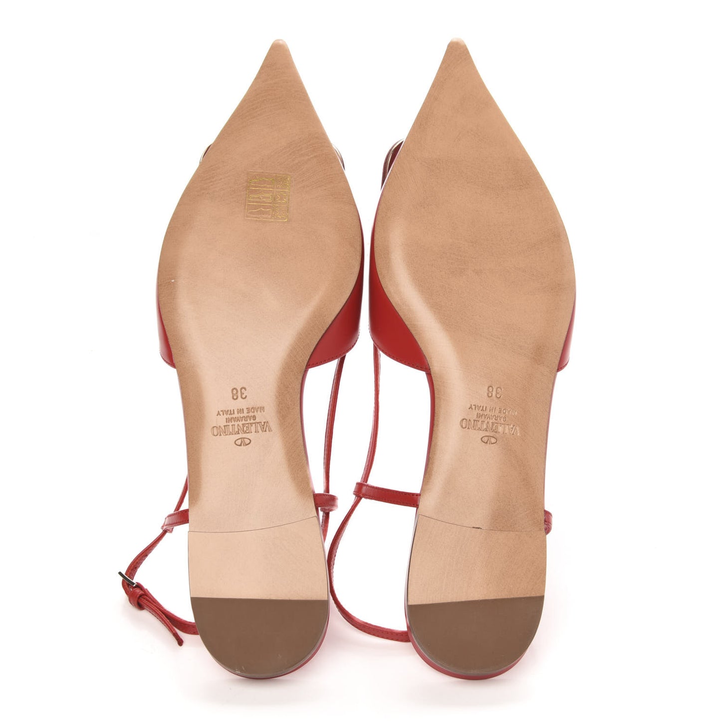 Nappa Vlogo Slingback Flats 38 Rouge Pur