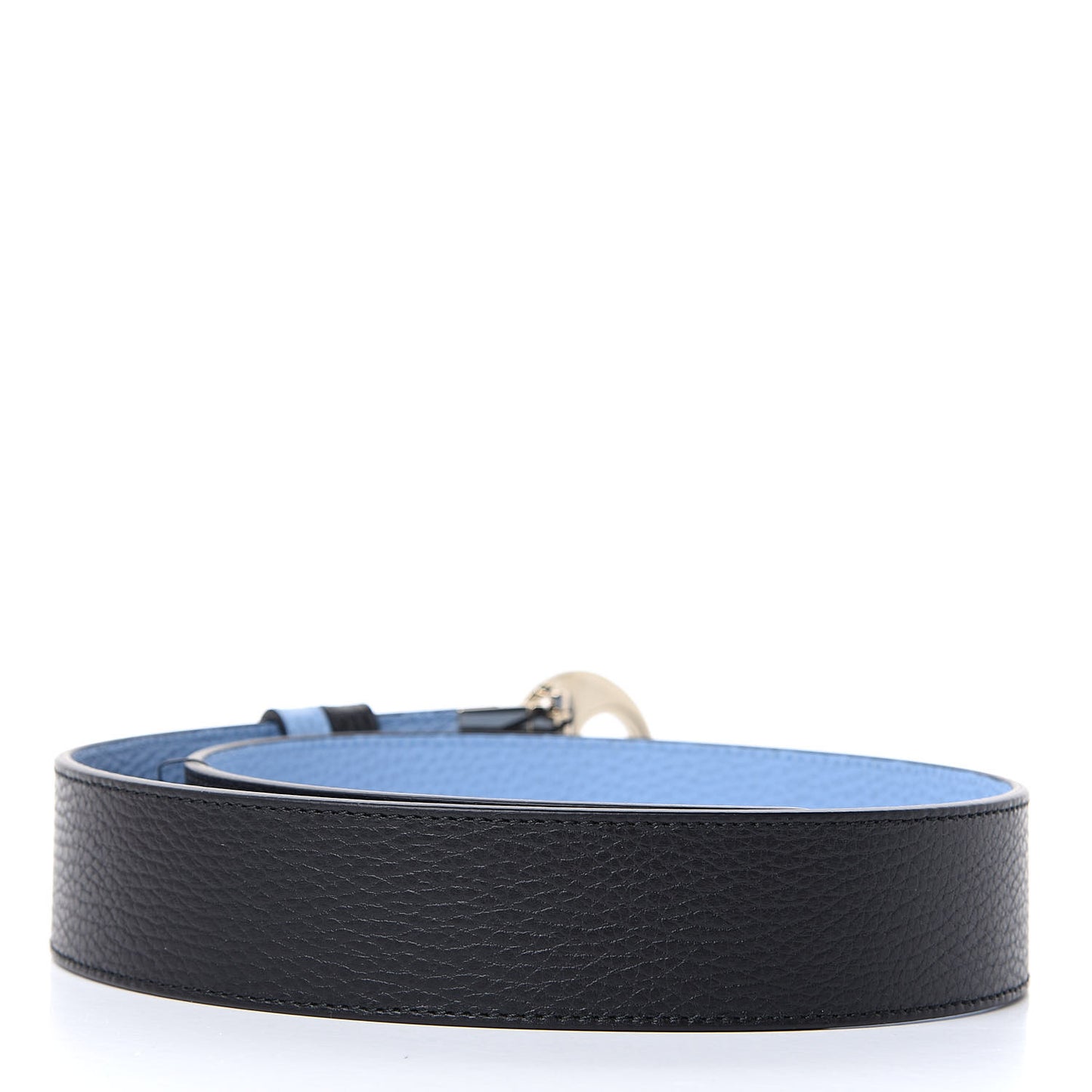 Dollar Calfskin 1973 Reversible Belt 80 32 Black Mineral Blue