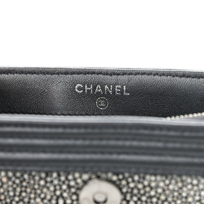 Chanel Metallic Galuchat Stingray Lambskin Mini Clutch With Removable Chain Dark Grey 7 of 11