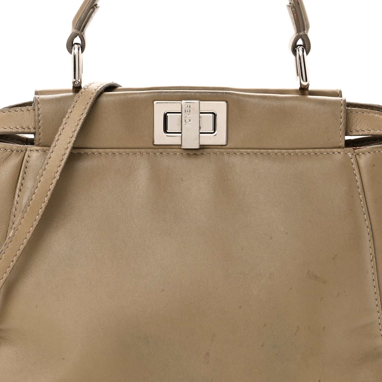 Fendi Nappa Mini Peekaboo Iconic Satchel Tortora 8 of 10