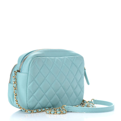Chanel Calfskin Quilted Day Trips Camera Case Turquoise 3 of 9