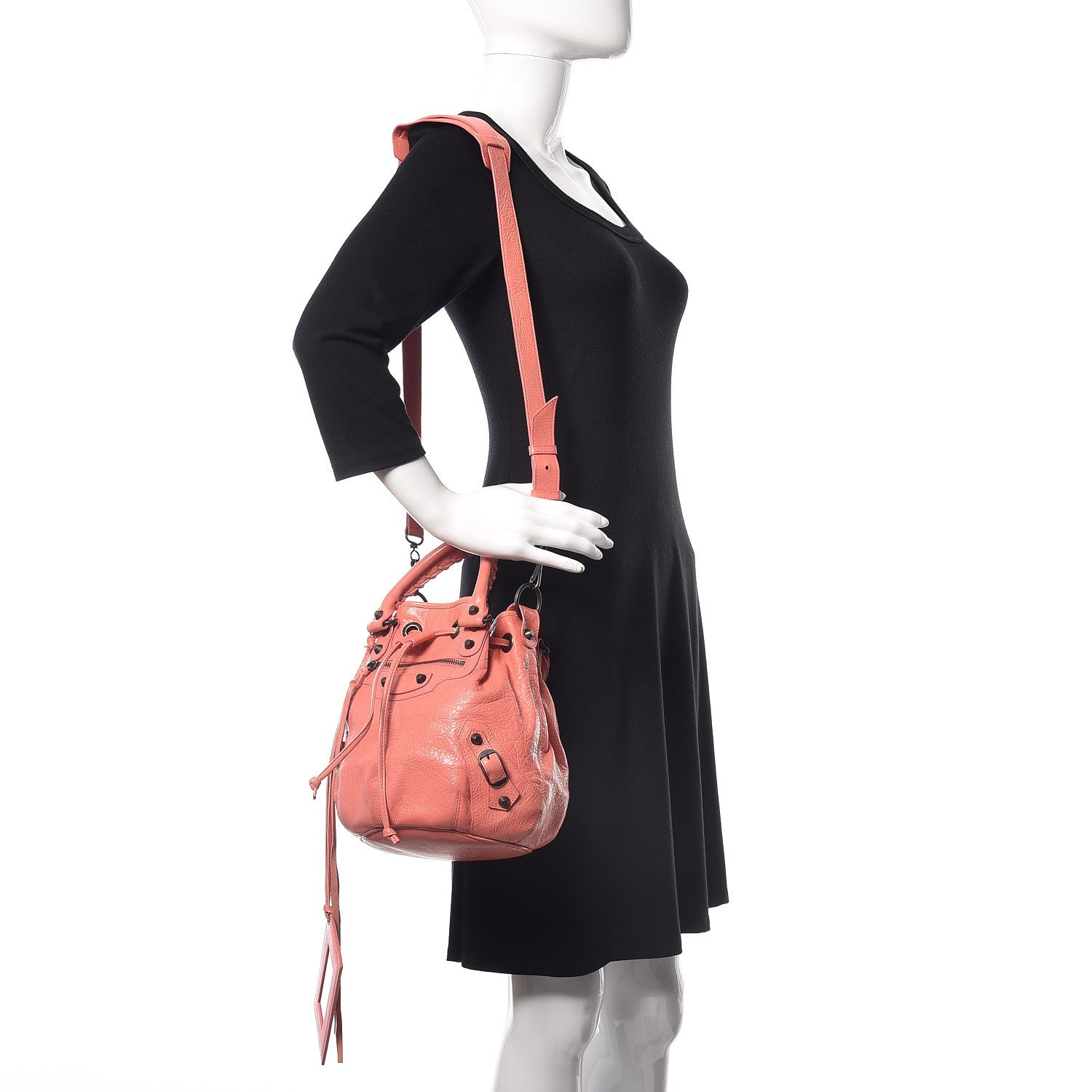 Balenciaga Agneau Classic Hardware Mini Pompon Rose Azalee 2 of 11