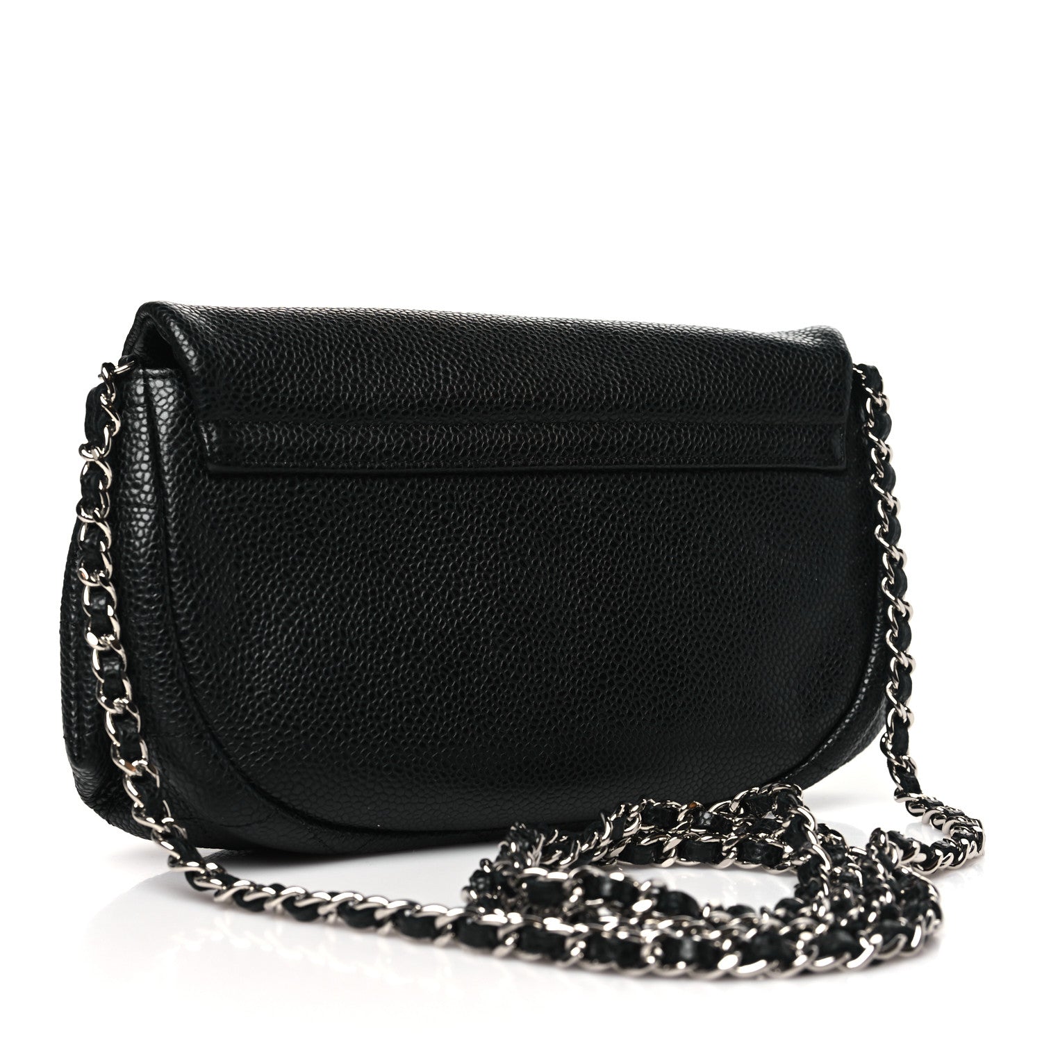 Chanel Caviar Half Moon Wallet On Chain WOC Black 3 of 12
