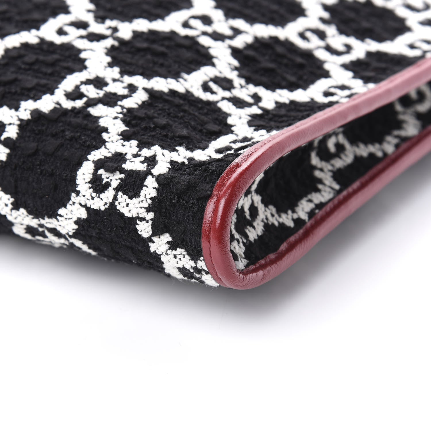 Gucci Tweed GG Monogram Large Rajah Chain Tote Romantic Cherry Black White 10 of 11
