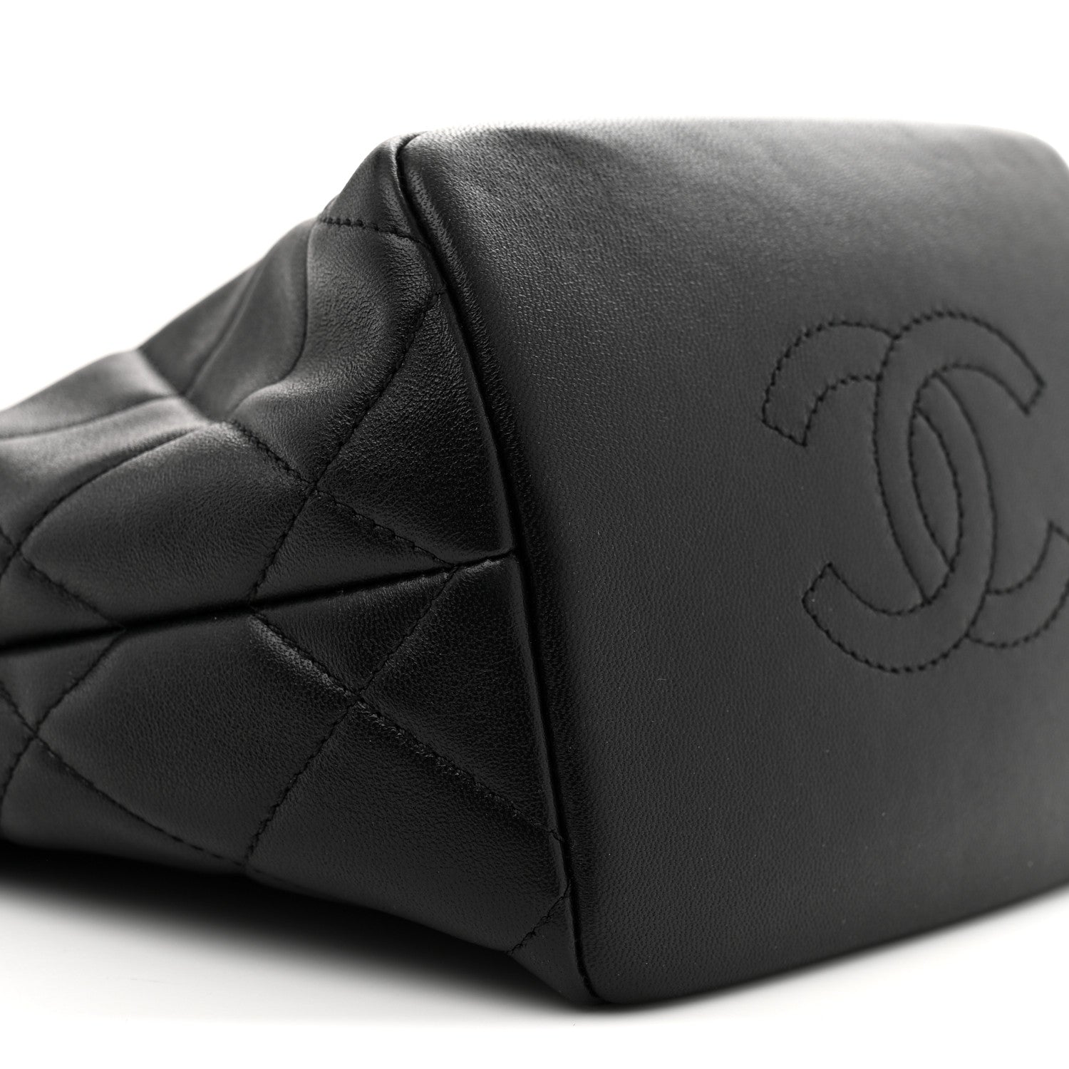 Chanel Lambskin Quilted Crystal Small CC Chain Hobo Black 9 of 11