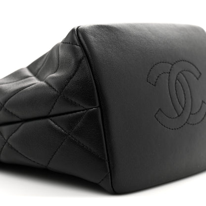 Chanel Lambskin Quilted Crystal Small CC Chain Hobo Black 9 of 11