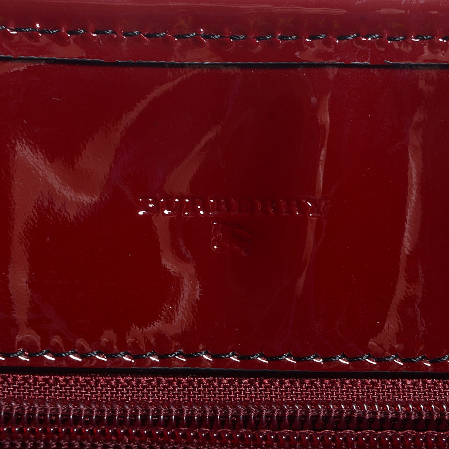 Burberry Patent Trim Small Nova Check Tote Red 8 of 10