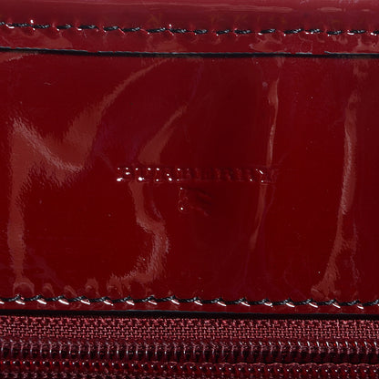 Burberry Patent Trim Small Nova Check Tote Red 8 of 10