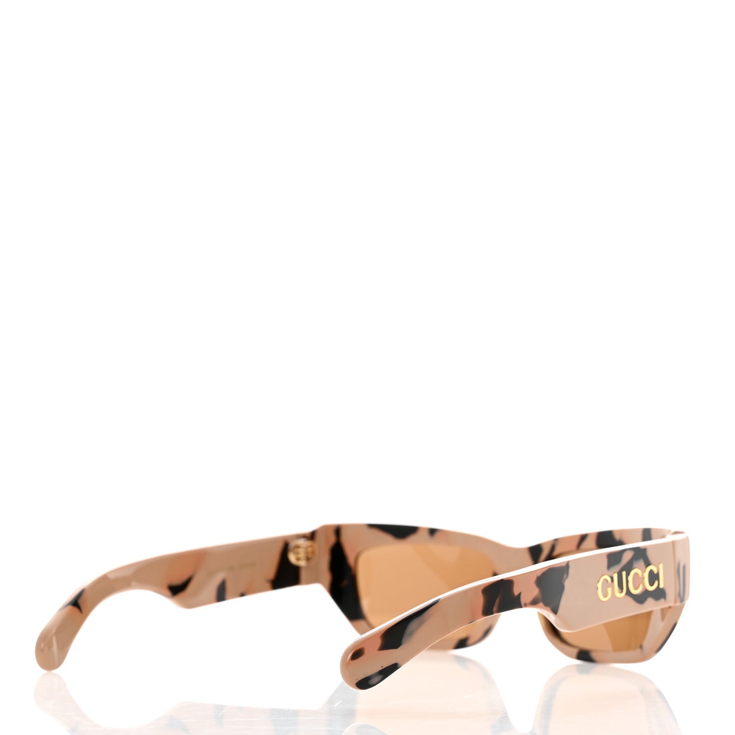 Cat Eye Tortoise Sunglasses GG1296S Shiny Nugat Black