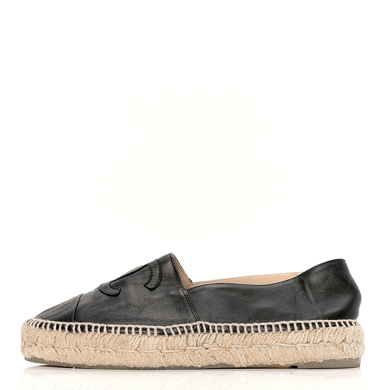 Chanel Lambskin CC Espadrilles 38 Black 1 of 7