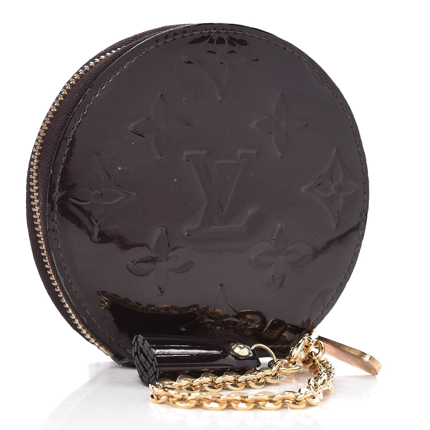 Louis Vuitton Vernis Animania Ecureuil Squirrel Round Coin Purse Amarante 3 of 16