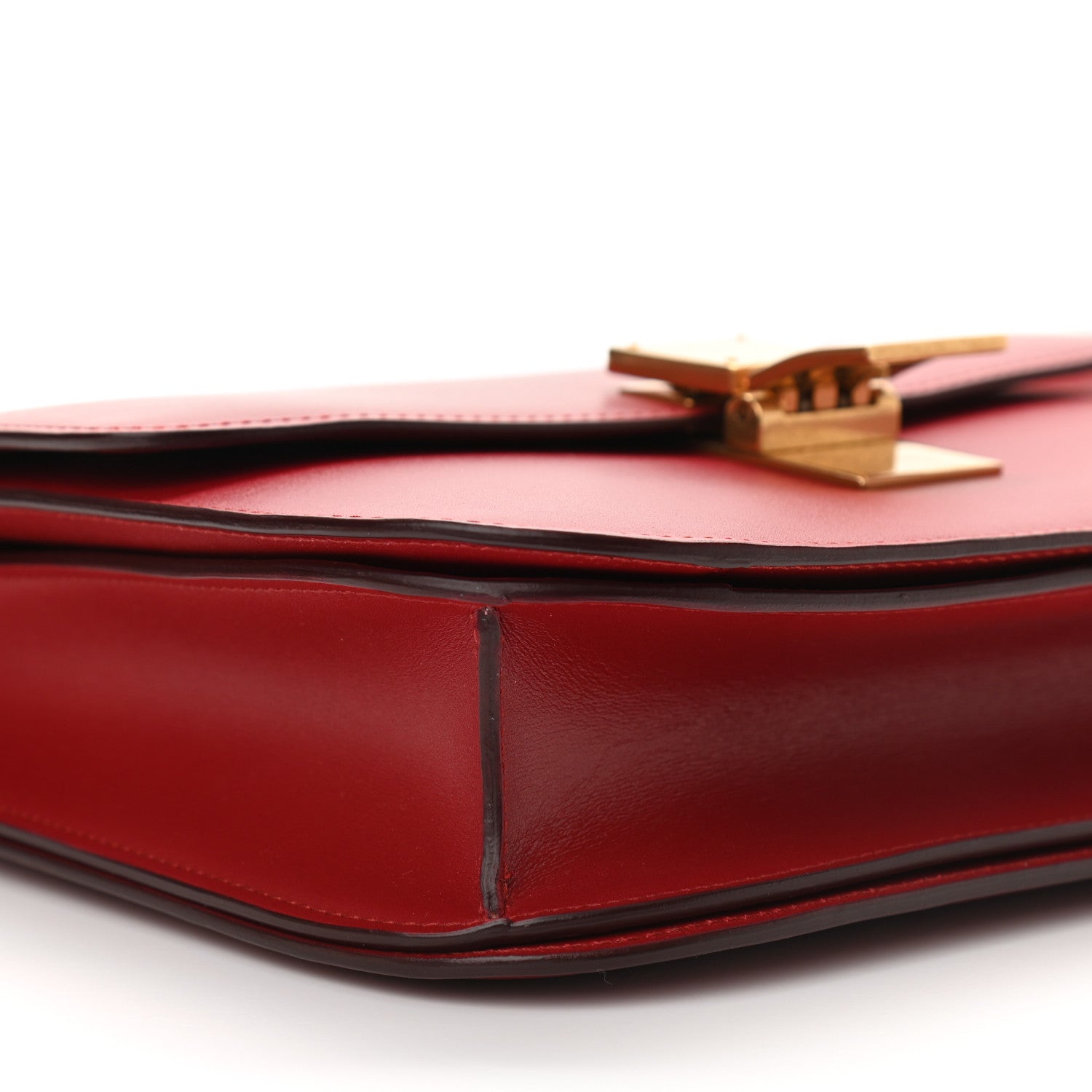Celine Box Calfskin Medium Classic Box Flap Bag Red 9 of 13
