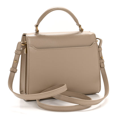 Saint Laurent Grain de Poudre Mini Classic Monogram Cassandra Top Handle Beige 3 of 11