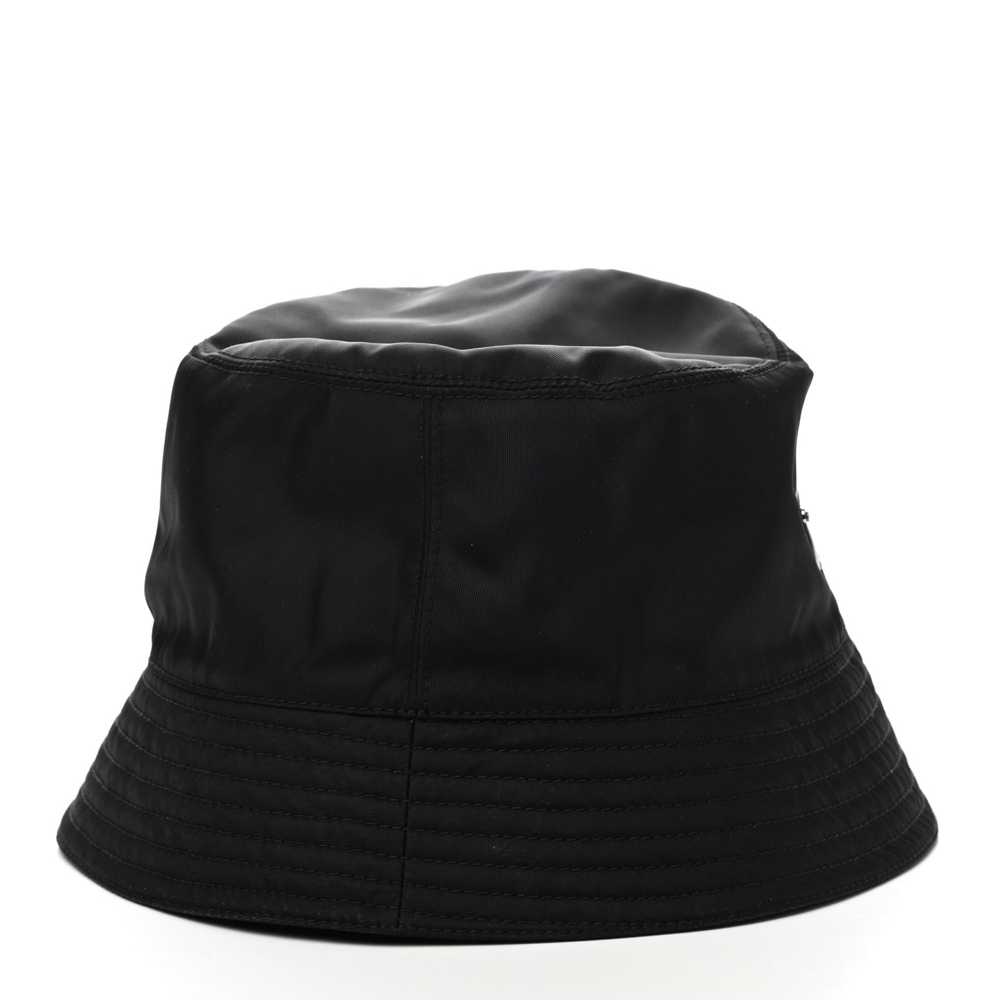 Tessuto Nylon Metal Triangle Logo Mens Bucket Hat XL Black