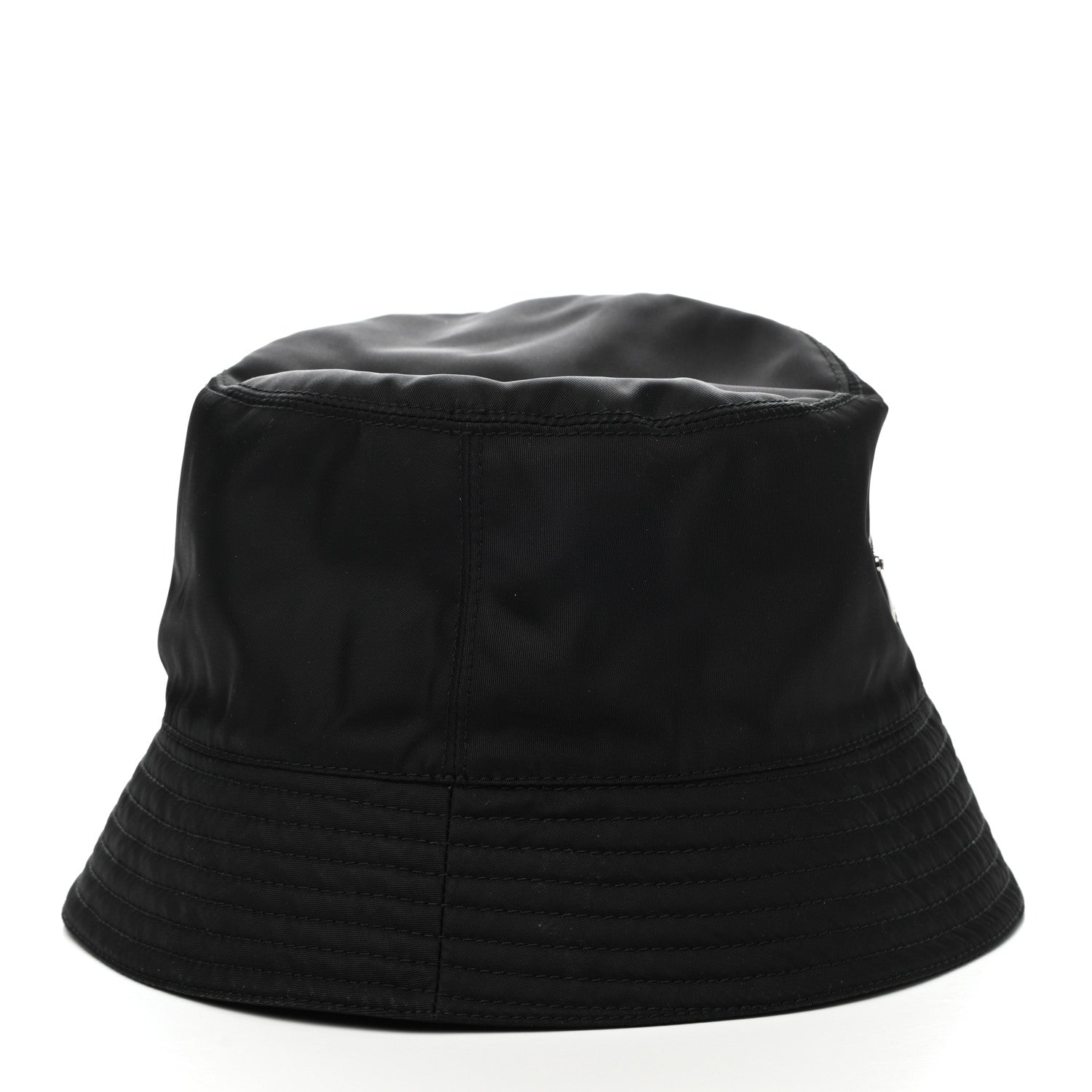 Prada Tessuto Nylon Metal Triangle Logo Mens Bucket Hat XL Black 6 of 8