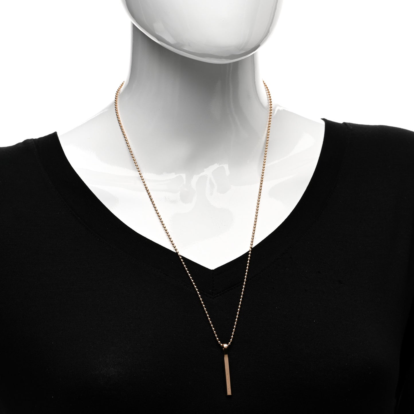 18K Rose Gold Makers Bar Pendant Necklace