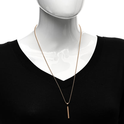 Tiffany 18K Rose Gold Makers Bar Pendant Necklace 2 of 4