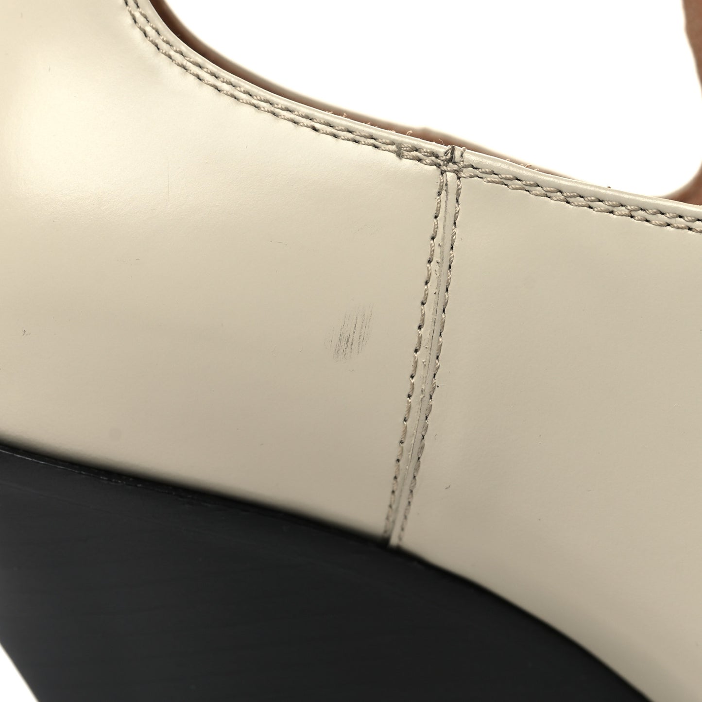 Calfskin Lean Ankle Boots 40.5 Ivory
