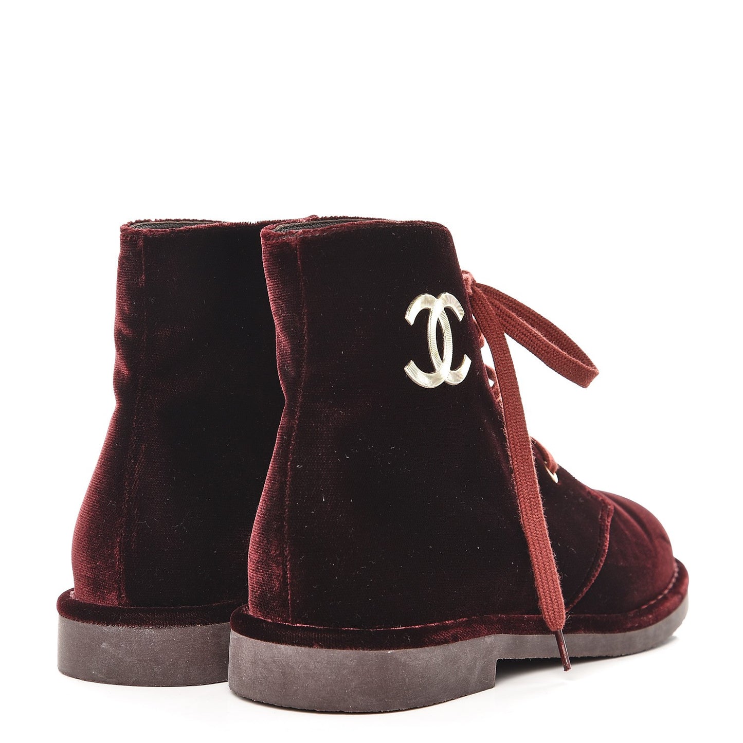 Velvet CC Lace Up Boots 36 Burgundy