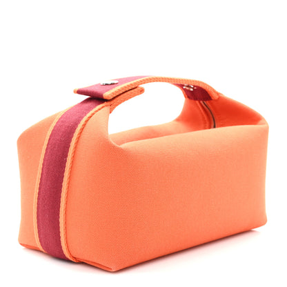 Hermes Canvas Small Bride-A-Brac Pouch Orange Burgundy 3 of 6