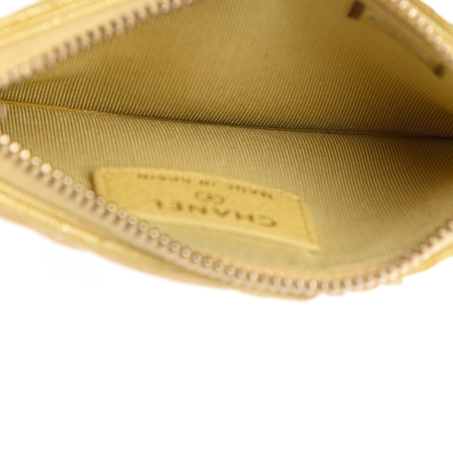 Chanel Iridescent Caviar Quilted Flap Zip Card Holder Yellow 4 of 7