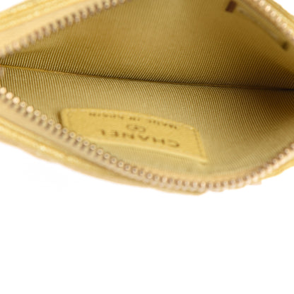 Chanel Iridescent Caviar Quilted Flap Zip Card Holder Yellow 4 of 7