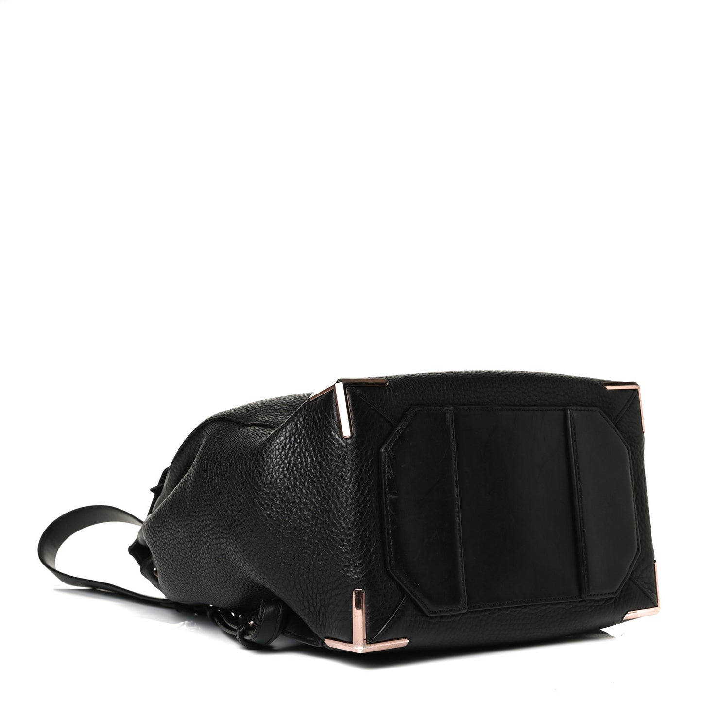 Pebbled Calfskin Prisma Skeletal Backpack Black Rose Gold Hardware