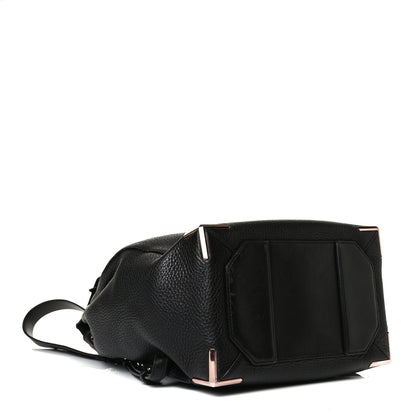 Alexander Wang Pebbled Calfskin Prisma Skeletal Backpack Black Rose Gold Hardware 3 of 13